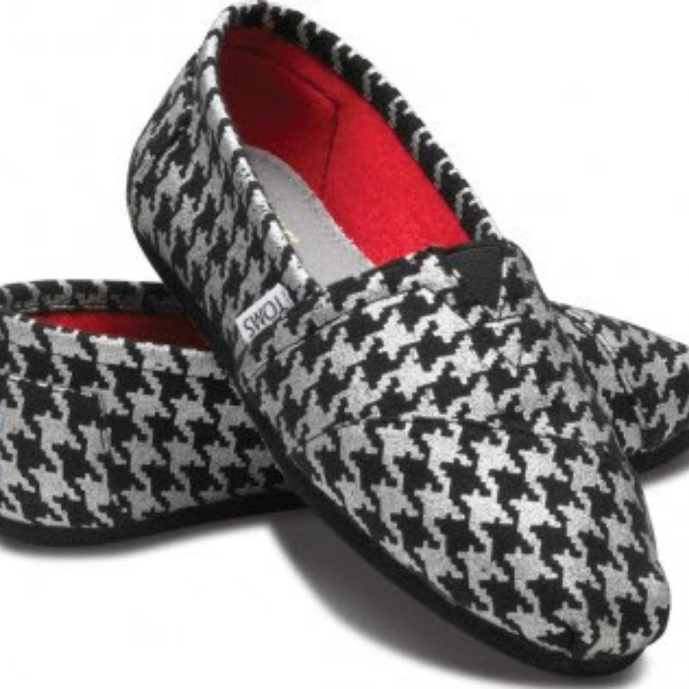 TOMS houndstooth sold out flats slip ons